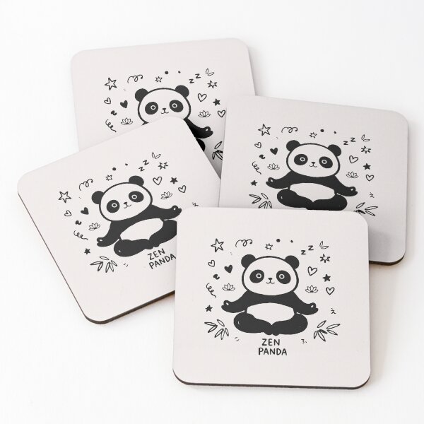 Item preview, Zen Panda Cute Meditating Yoga Doodle Kawaii Animal Art designed and sold by Cipher & Soul.