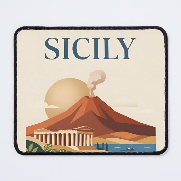 Item preview, Sicily Italy Vintage Travel Poster - Minimalist Mediterranean Art Print designed and sold by DuckOddity.