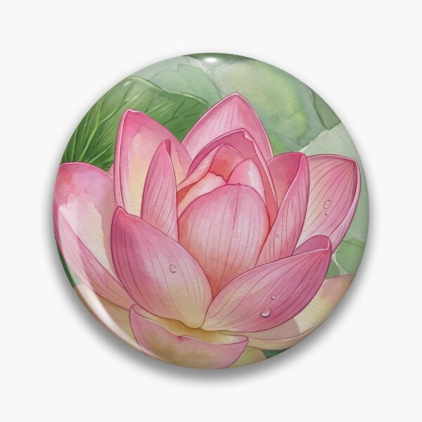 Item preview, Pink Lotus in Bloom — digital Watercolor Botanical Art  designed and sold by M.ALK.Watercolor.