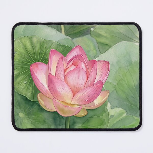Item preview, Pink Lotus in Bloom — digital Watercolor Botanical Art designed and sold by M.ALK.Watercolor.