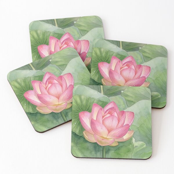 Item preview, Pink Lotus in Bloom — digital Watercolor Botanical Art  designed and sold by M.ALK.Watercolor.