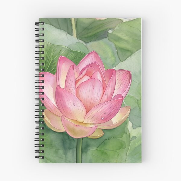 Item preview, Pink Lotus in Bloom — digital Watercolor Botanical Art  designed and sold by M.ALK.Watercolor.