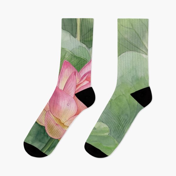 Item preview, Pink Lotus in Bloom — digital Watercolor Botanical Art designed and sold by M.ALK.Watercolor.