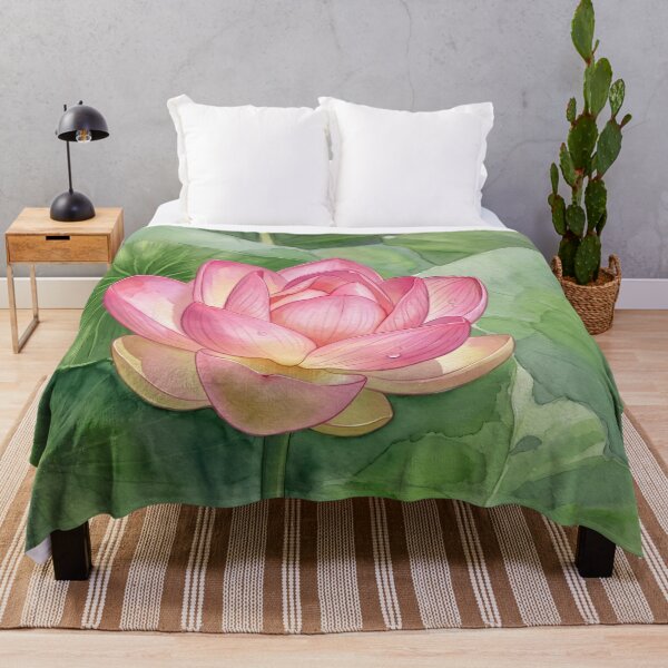 Item preview, Pink Lotus in Bloom — digital Watercolor Botanical Art designed and sold by M.ALK.Watercolor.