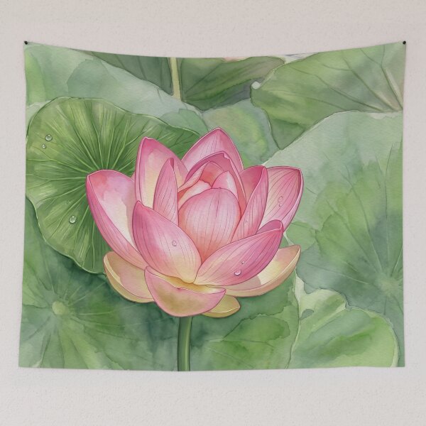 Item preview, Pink Lotus in Bloom — digital Watercolor Botanical Art  designed and sold by M.ALK.Watercolor.