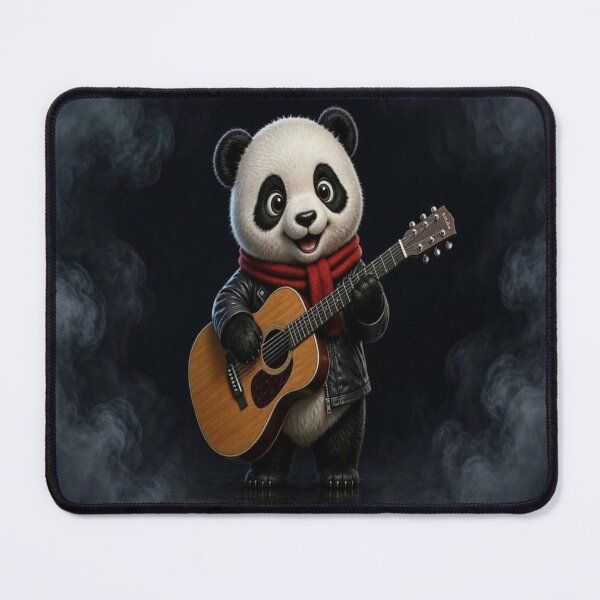 Item preview, Cute Rockstar Panda Playing Acoustic Guitar designed and sold by Breezes-of-Ida.
