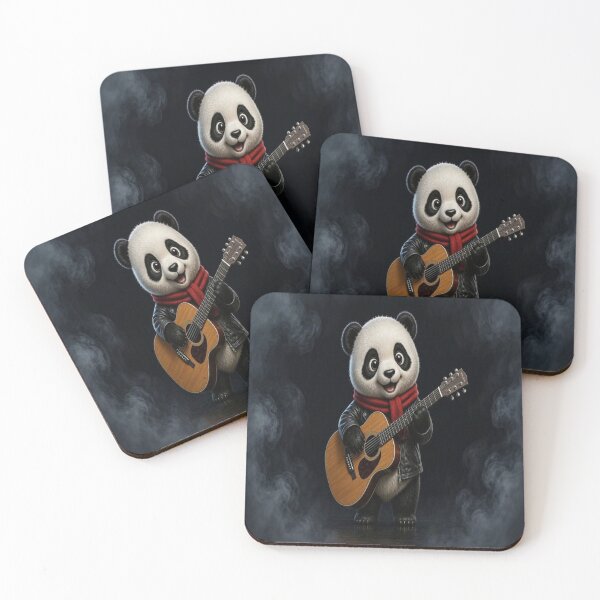 Item preview, Cute Rockstar Panda Playing Acoustic Guitar designed and sold by Breezes-of-Ida.