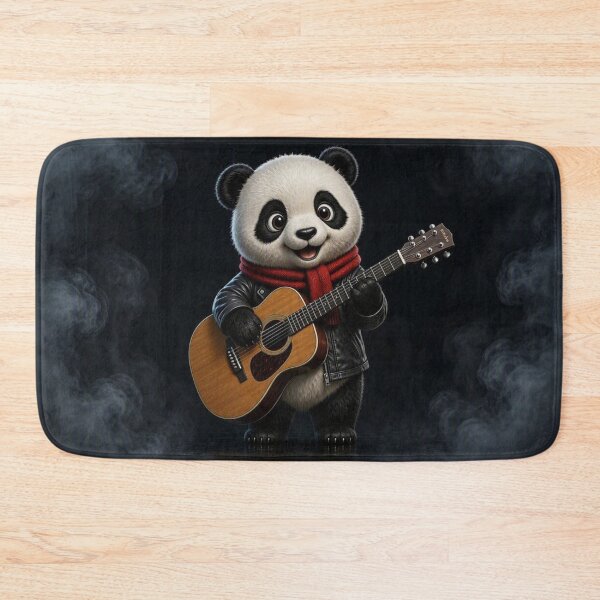 Item preview, Cute Rockstar Panda Playing Acoustic Guitar designed and sold by Breezes-of-Ida.