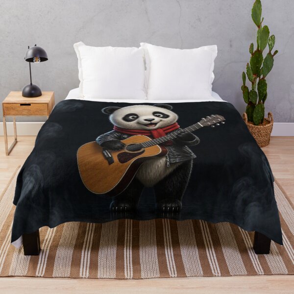 Item preview, Cute Rockstar Panda Playing Acoustic Guitar designed and sold by Breezes-of-Ida.