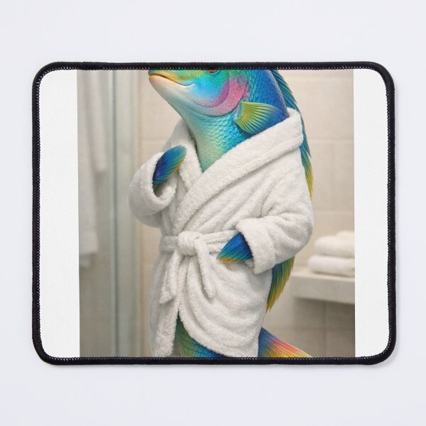 Item preview, Wrasse White Bathrobe designed and sold by Sillytoe.