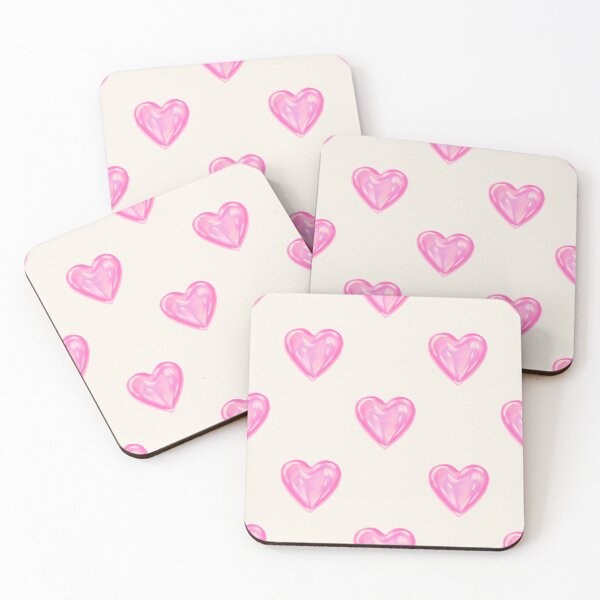 Item preview, Glossy 3D Pink Heart Pattern designed and sold by jianina-alondra.