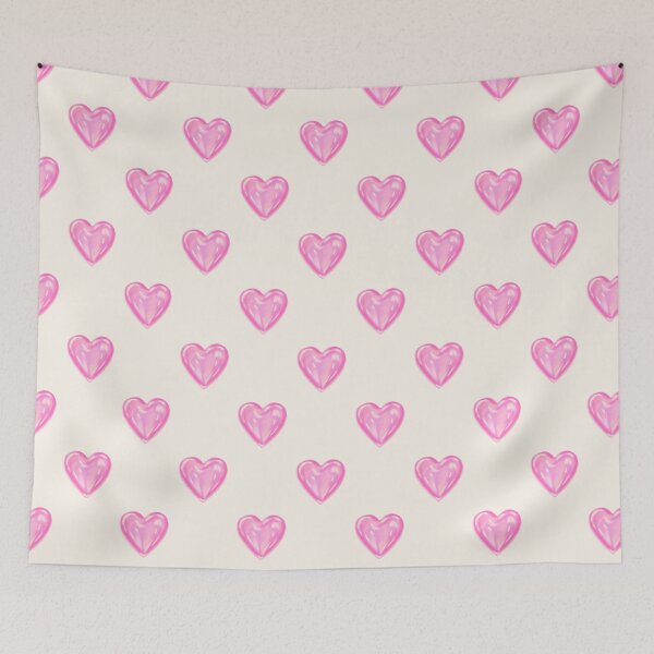Item preview, Glossy 3D Pink Heart Pattern designed and sold by jianina-alondra.