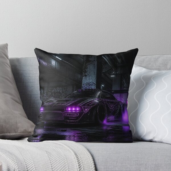 Item preview, Cyberpunk Muscle Car Magenta Neon Dystopian Drift Art designed and sold by LazyDayzCo.