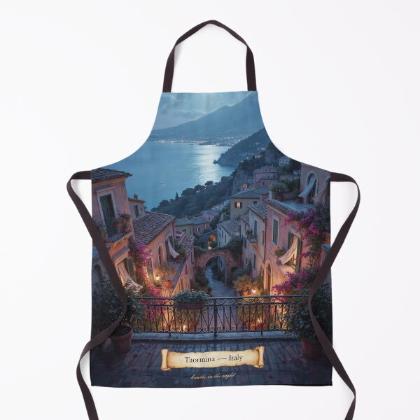 Item preview, Taormina Moonlit Balcony Streetscape — Romantic Mediterranean Night Art designed and sold by stickercuffs.