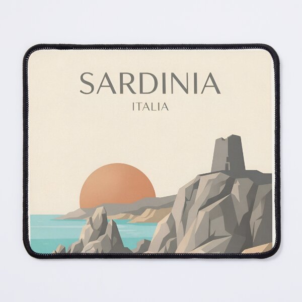 Item preview, Sardinia Italy Vintage Travel Poster - Minimalist Emerald Coast Art Print designed and sold by DuckOddity.