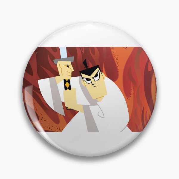 Item preview, Samuray Jack Aku Fire Battle Ilustration designed and sold by ChildhoodCartoons.