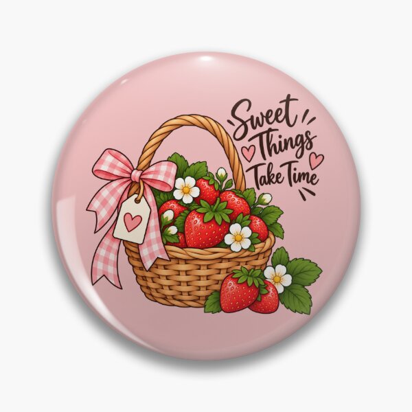Item preview, Cute Strawberry Basket Sticker | Sweet Things Take Time | Cottagecore Floral designed and sold by StickyDelights.
