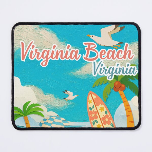 Item preview, Virginia Beach Retro Paper-Cut Coastal Art | Travel Souvenir Design designed and sold by DonnaRaine.