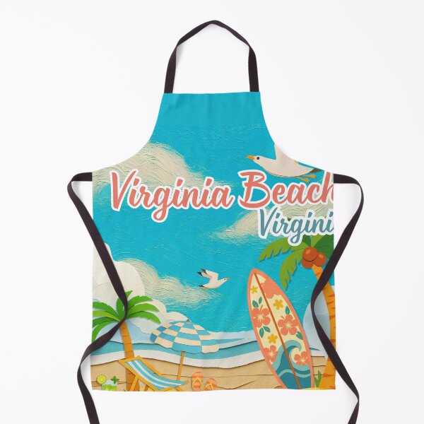 Item preview, Virginia Beach Retro Paper-Cut Coastal Art | Travel Souvenir Design designed and sold by DonnaRaine.