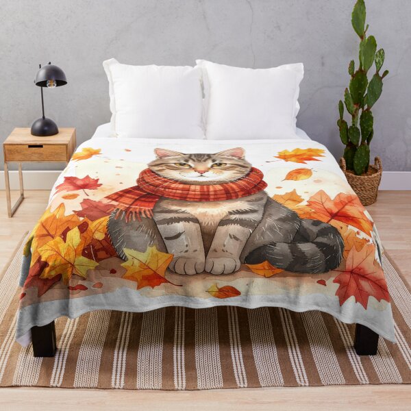 Item preview, Cozy Autumn Tabby Cat designed and sold by BetweenForms.