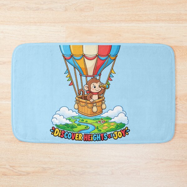 Item preview, Cute Monkey Hot Air Balloon Adventure designed and sold by TriStudio.