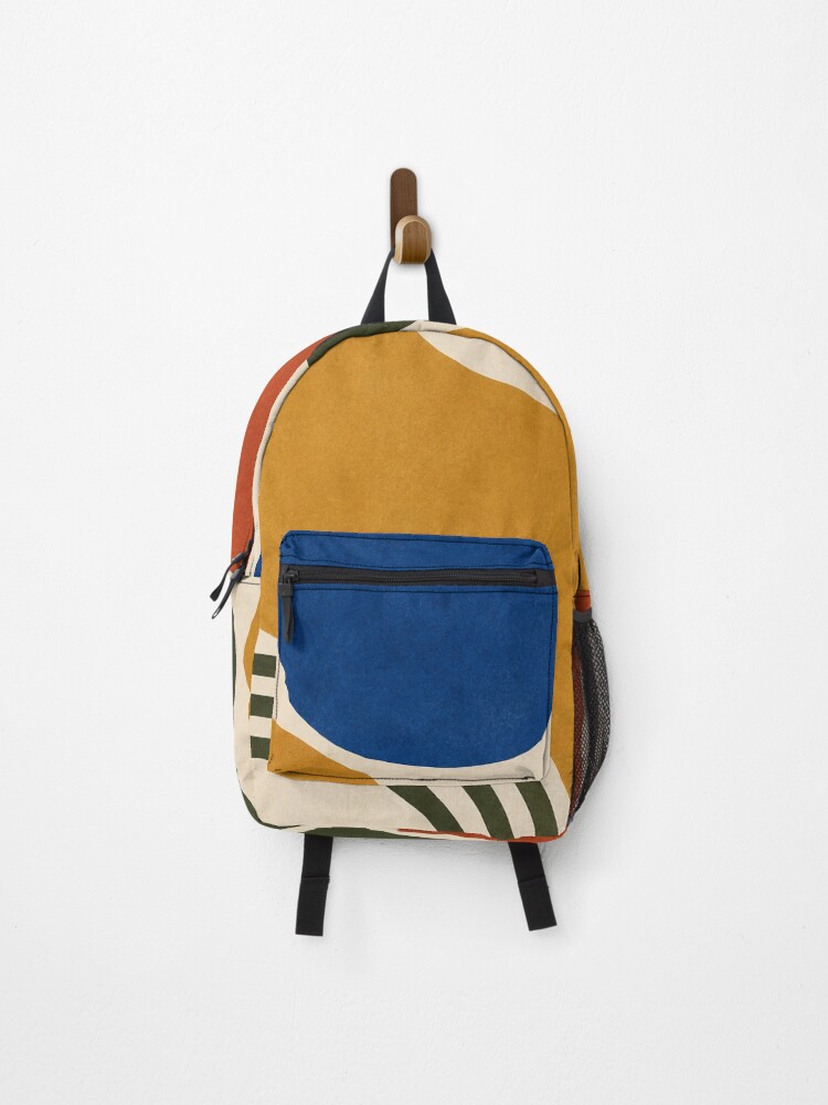 Thumbnail 1 of 3, Backpack, Mid Century Abstract Color Blocks designed and sold by Glottopia.