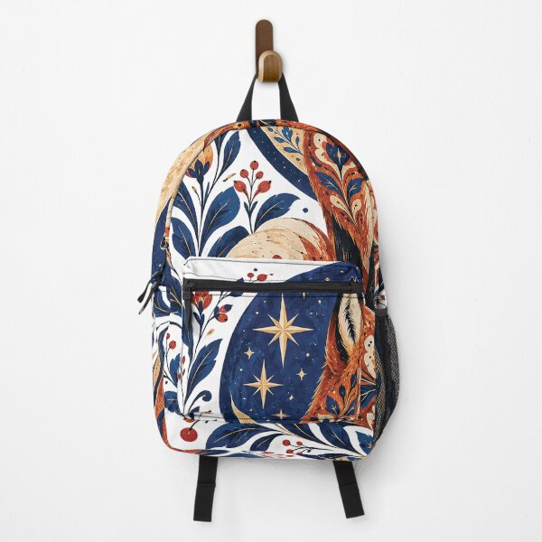 Item preview, Celestial Fox Moon Botanical Folk Art designed and sold by Gold Turtle Lina.