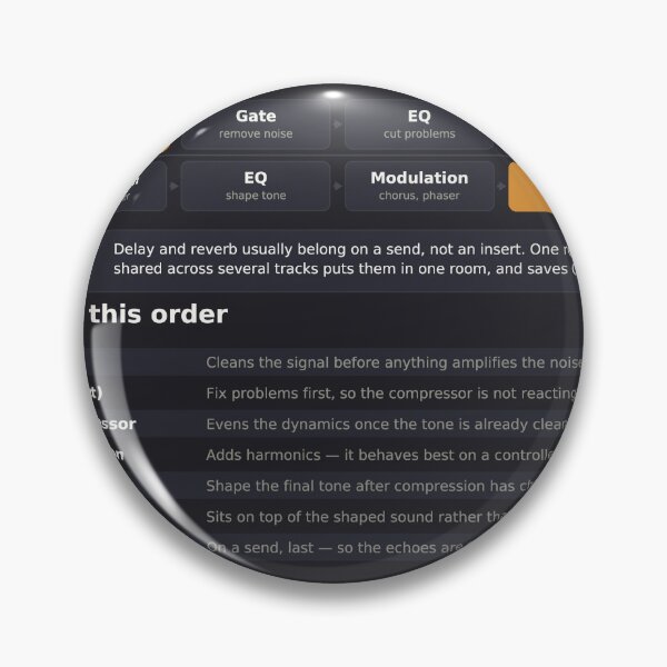 Item preview, Mixing Effects Chain - Plugin Order Reference Chart - Dark designed and sold by iampaulmorris.