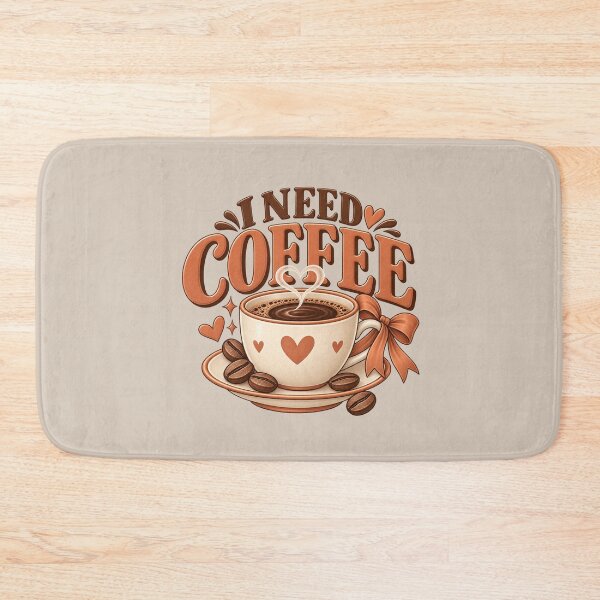 Item preview, I Need Coffee – Cozy Retro Coffee Lover Design designed and sold by HO•Designs.