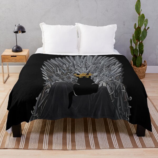 Item preview, Black Cat Sits On The Iron Throne designed and sold by PurrfectHome.