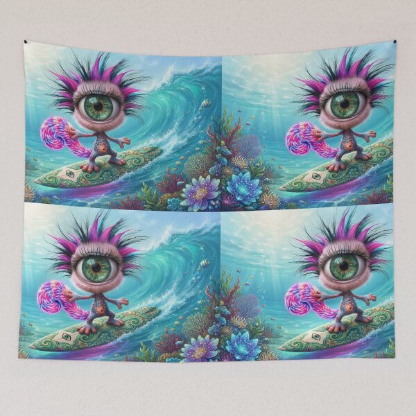 Item preview, One eyed creature surfing designed and sold by KingsArtworx 2.