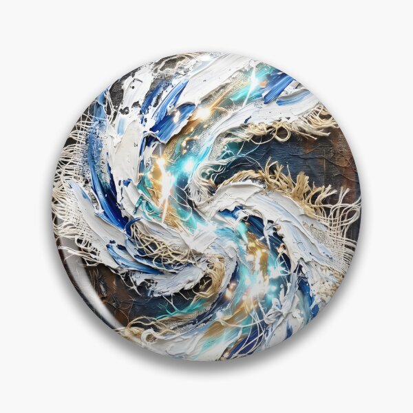 Item preview, Blue Gold Energy Spiral Abstract designed and sold by ArtlightStudio.