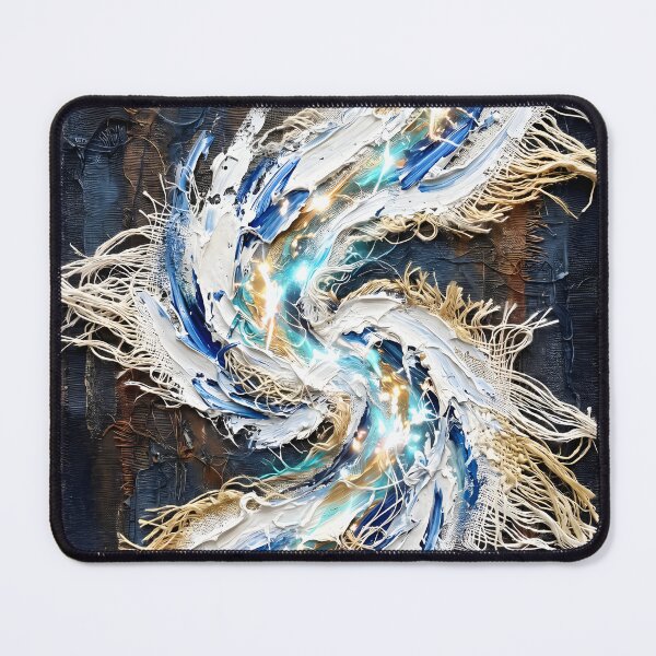 Item preview, Blue Gold Energy Spiral Abstract designed and sold by ArtlightStudio.