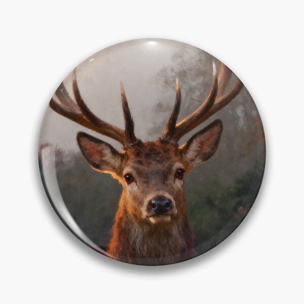 Item preview, Red Deer Stag Print - Autumn Wildlife Wall Art - A3 A4 A5 - British Countryside Painting designed and sold by QuietCanvasArtworks.