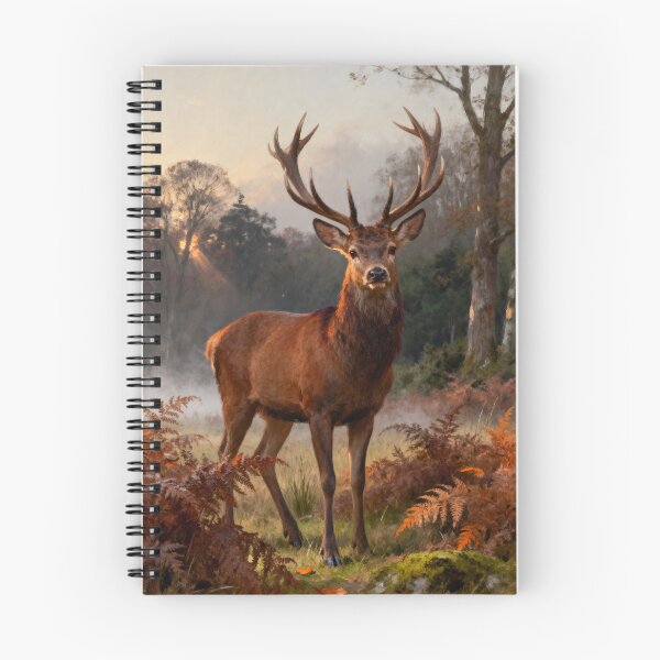 Item preview, Red Deer Stag Print - Autumn Wildlife Wall Art - A3 A4 A5 - British Countryside Painting designed and sold by QuietCanvasArtworks.