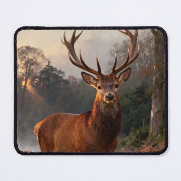 Item preview, Red Deer Stag Print - Autumn Wildlife Wall Art - A3 A4 A5 - British Countryside Painting designed and sold by QuietCanvasArtworks.