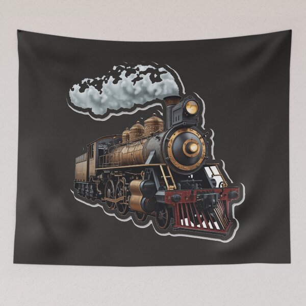 Item preview, Steampunk Train Vintage Flying Locomotive designed and sold by MargaretPolanco.