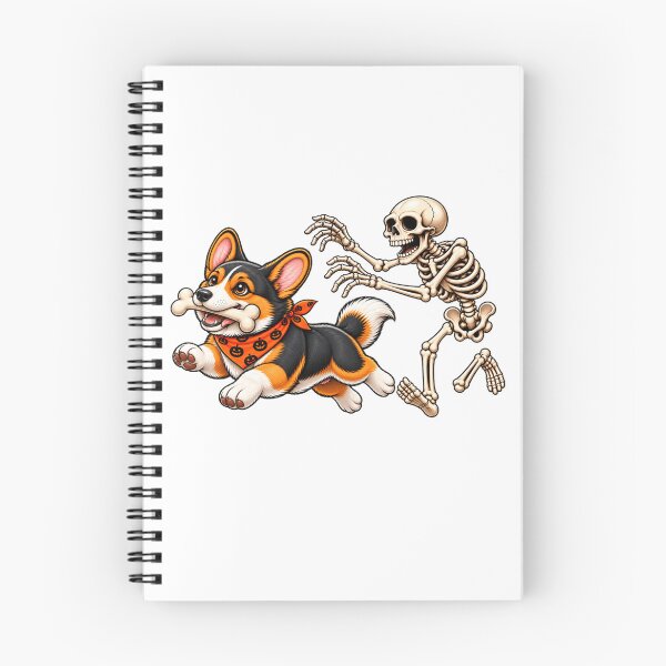 Item preview, Corgi Dog Stealing Bone from Skeleton Halloween Costume designed and sold by 76Valeria.