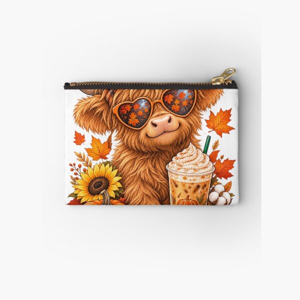 Item preview, Cute Fall Highland Cow Pumpkin Spice Latte Autumn Flowers Thanksgiving Graphic designed and sold by PixelForge Studio2.