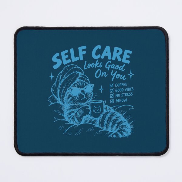 Item preview, Self Care Cat Tee - Good Vibes designed and sold by awesome-loob.