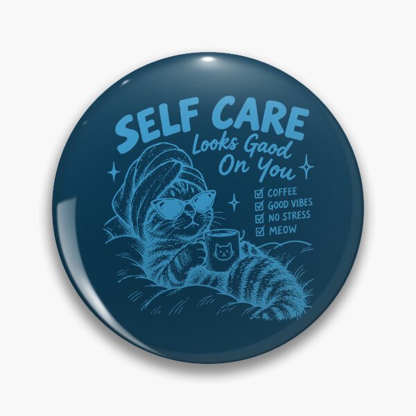 Item preview, Self Care Cat Tee - Good Vibes designed and sold by awesome-loob.