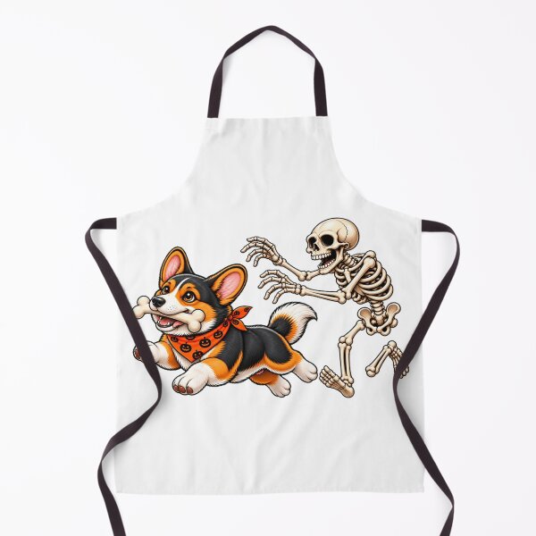 Item preview, Corgi Dog Stealing Bone from Skeleton Halloween Costume designed and sold by 76Valeria.