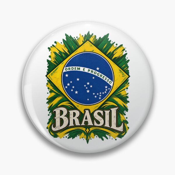 Item preview, Brazil Flag Heritage Brush Art designed and sold by Larkfound Studio.