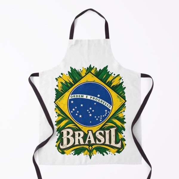 Item preview, Brazil Flag Heritage Brush Art designed and sold by Larkfound Studio.