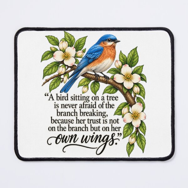 Item preview, Trust Your Own Wings Inspirational Bluebird Quote designed and sold by OspreyElliott.