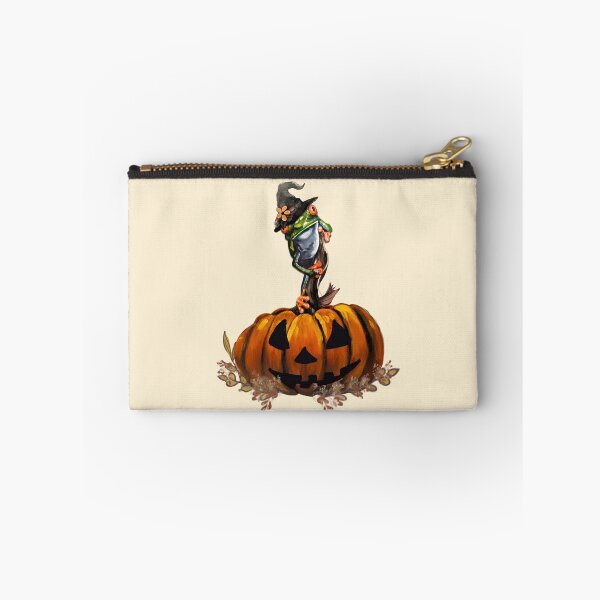Item preview, Witchy Frog on Jack O’Lantern – Cute Halloween Pumpkin Art designed and sold by ArtistsAtticWI.