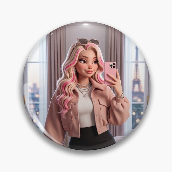 Item preview, Pink Coquette Fashion Doll Mirror Selfie designed and sold by DigitalDiary22.