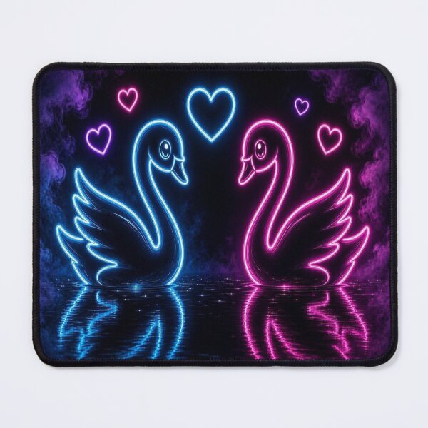 Item preview, Neon Swans Cyberpunk Love Art designed and sold by Breezes-of-Ida.