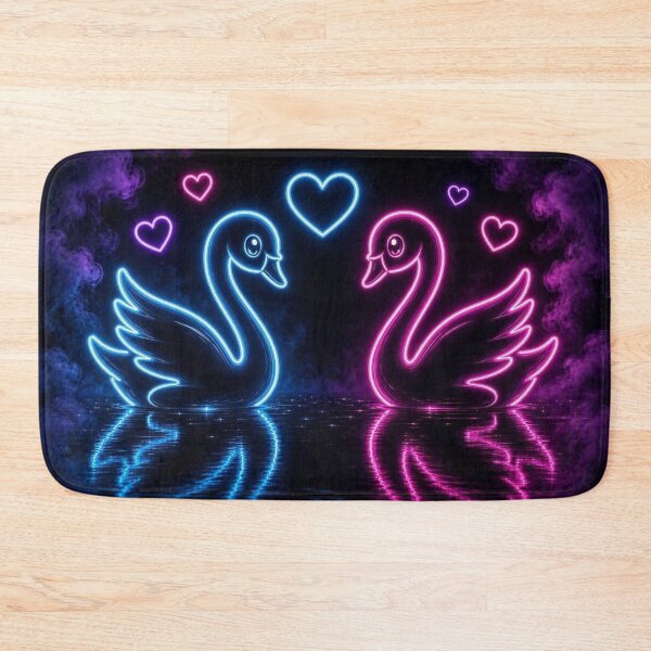 Item preview, Neon Swans Cyberpunk Love Art designed and sold by Breezes-of-Ida.