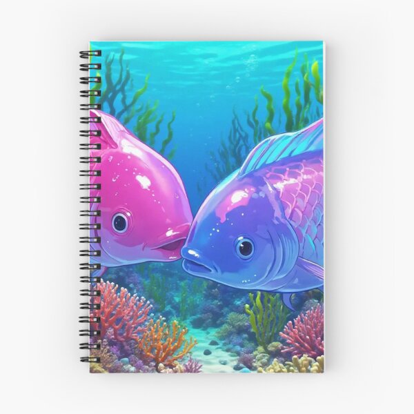Item preview, Vibrant Coral Reef Fish Couple – Pink and Blue Underwater Art Illustration designed and sold by BLUESKY11a.
